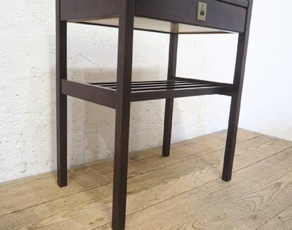 1073 オールドカリモク　サイドテーブル　デスク　陳列台　作業台　インテリア