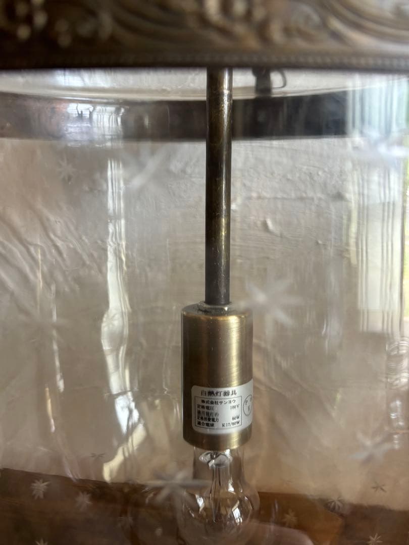 コロニアルスタイル　ガラスランプ　天井ライト