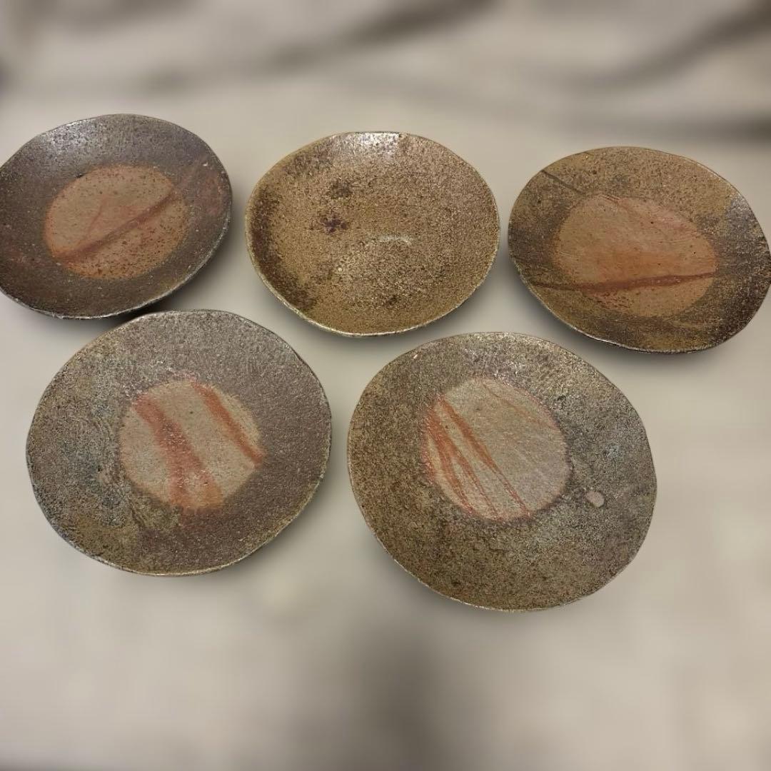 【希少】和仁栄幸 備前焼 皿 銘々皿 5枚セット 金重陶陽門下 作家物
