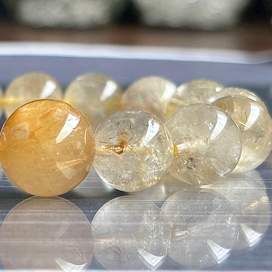 15.5mm　ゴールドルチルクォーツ　大玉 天然石　パワーストーン