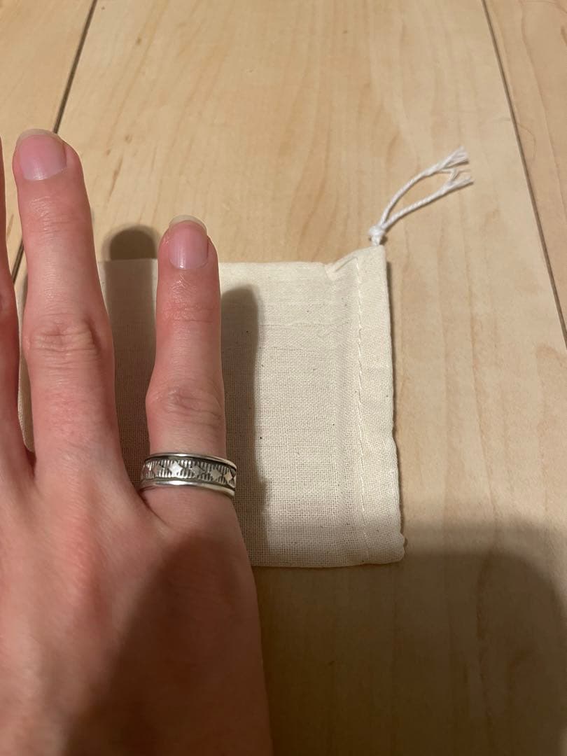 ナバホ族 ブルースモーガン作 スタンプワークリング インディアンジュエリー9号