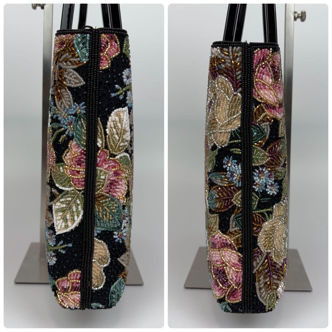 最高級✨未使用✨二重糸 本刺繍 ビーズ フォーマルバッグ 和装小物 総柄 日本製