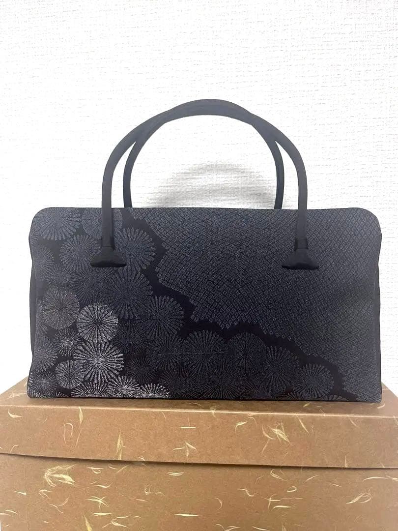 【新品】和装用バッグ　黒×銀