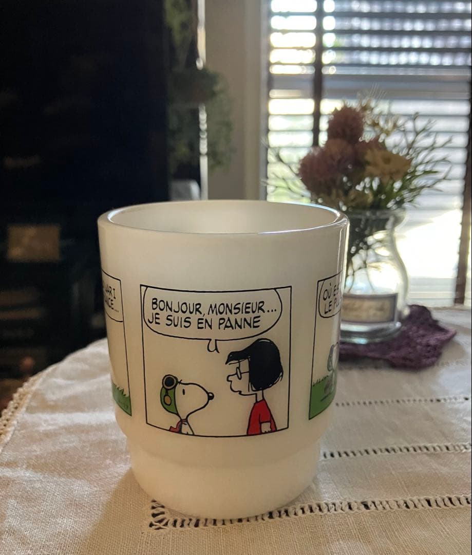 スヌーピー ミュージアム♡Fire king スタッキングマグカップ 2個セット