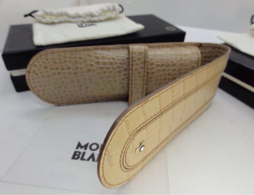 最高級２点セット★モンブラン　ボエム・クロコデザイン本革ペンポーチ&カードケース