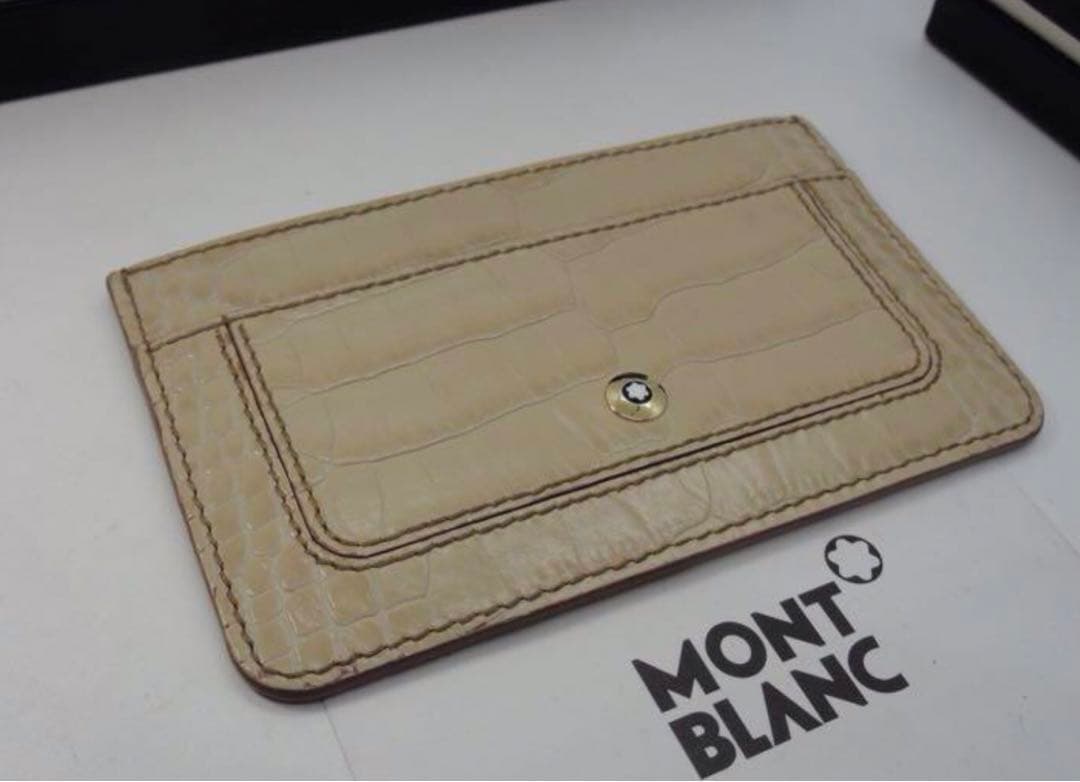 最高級２点セット★モンブラン　ボエム・クロコデザイン本革ペンポーチ&カードケース