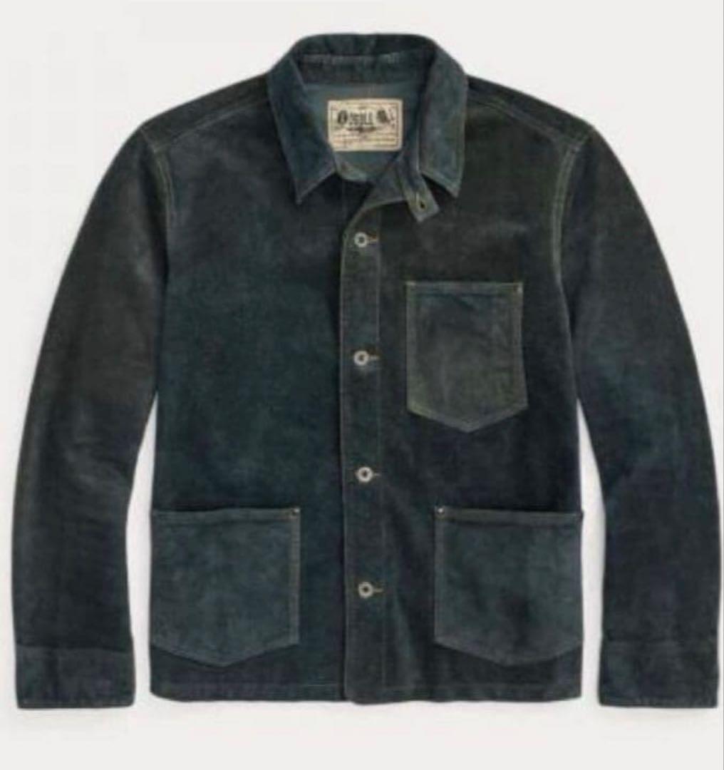 RRL インディゴ レザー シャツ ジャケット L