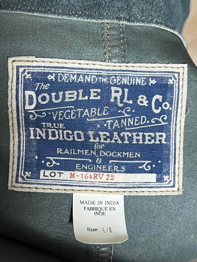 RRL インディゴ レザー シャツ ジャケット L