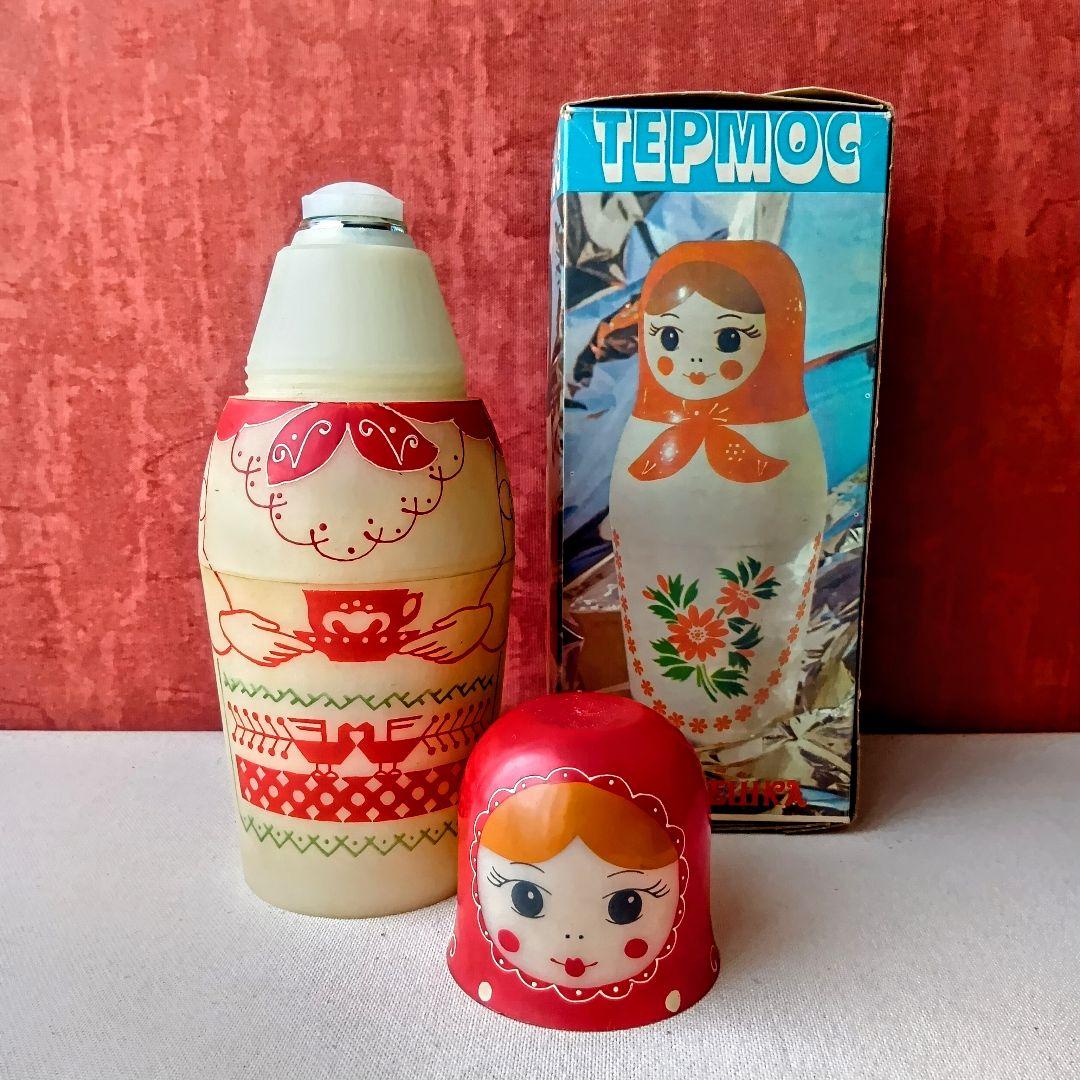 ヴィンテージ◆稀少・珍品◆マトリョーシカ型 魔法瓶 水筒◆TEPMOC ロシア製