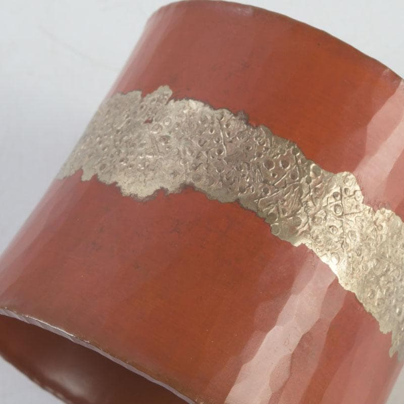 茶道具　銅製　鬼頭正信作　蓋置　共箱　V　9261