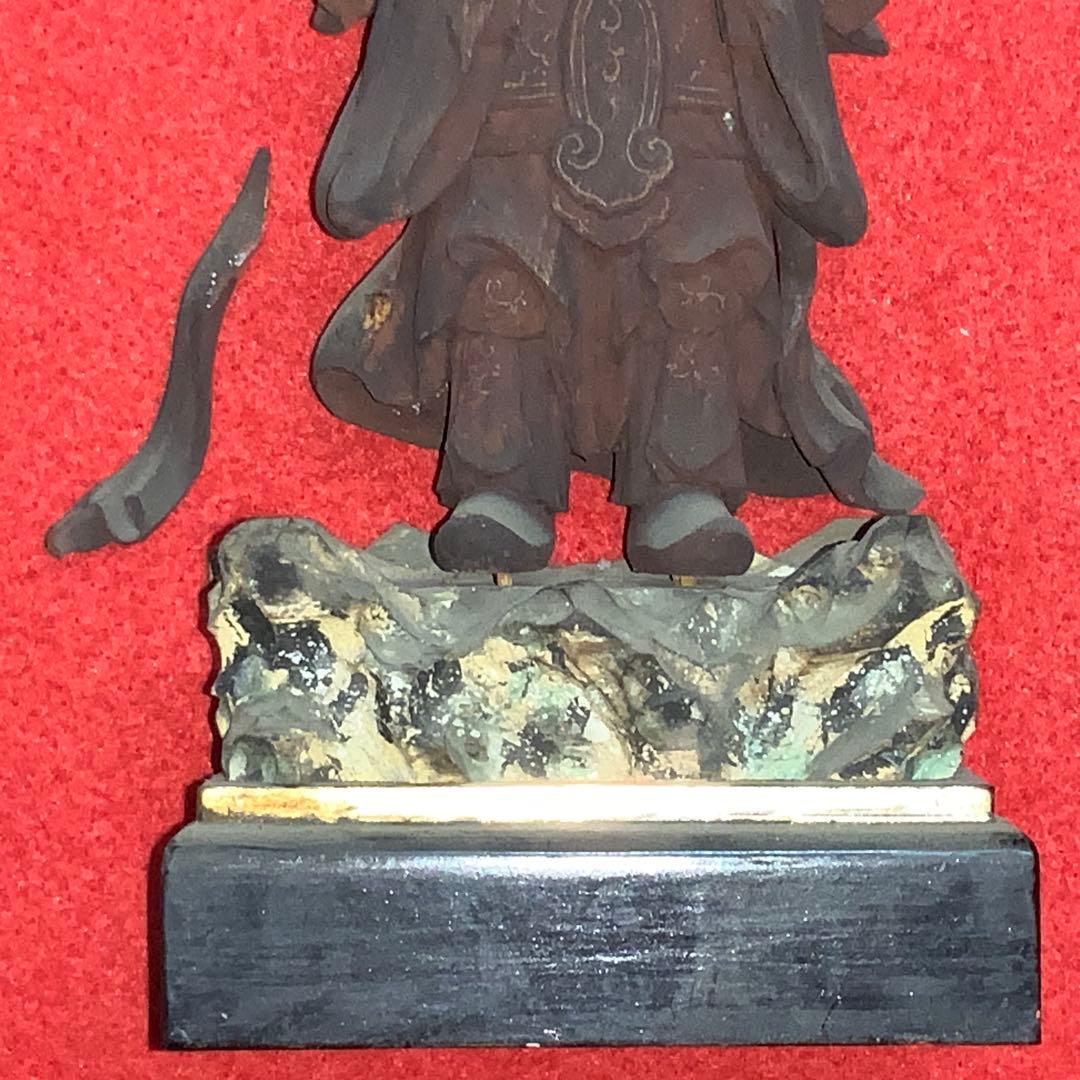 2326時代不明古い仏像⬛️韋駄天/勝負運⬛️木像木造置物御守お守り