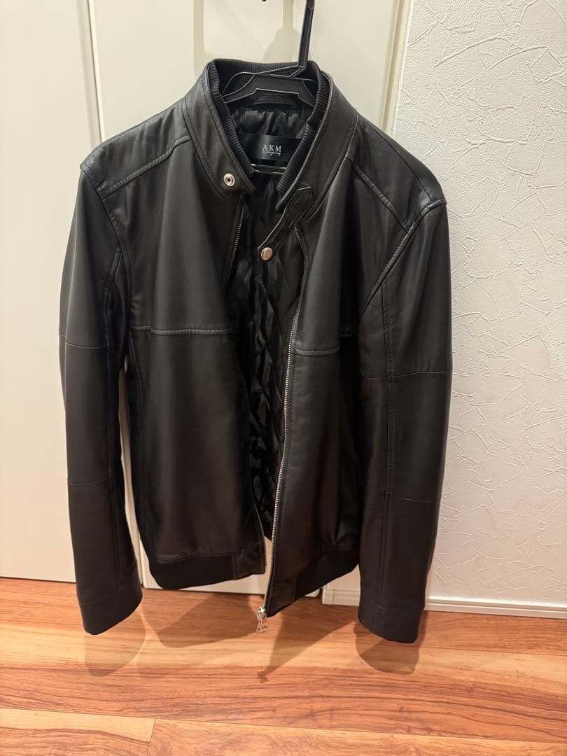 よ*ー様 AKM Contemporary 中綿レザーブルゾン ブラック 革ジャ