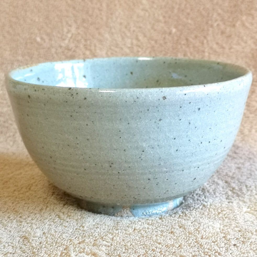 【昭和レトロ　未使用　唐津焼　三つ星　1980】十三代中里太郎右衛門　絵唐津茶碗