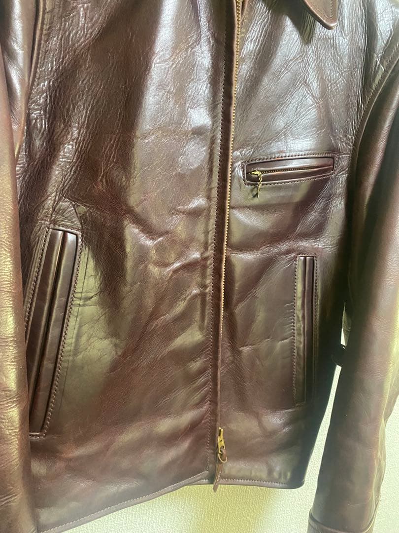 r*a様 AERO LEATHER エアロレザー ハーフベルト 34 バーガンデ