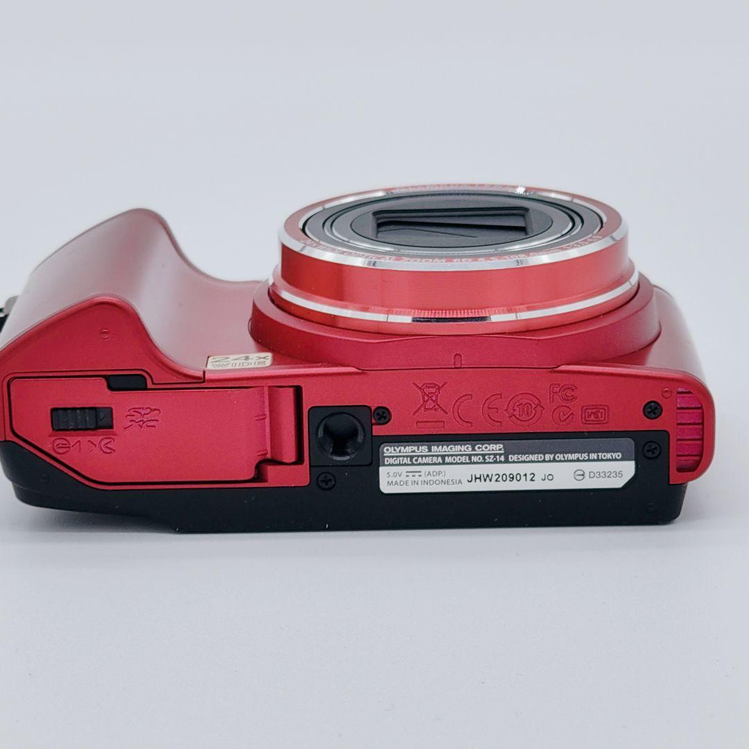 【動作確認済み】OLYMPUS SZ-14 デジタルカメラ レッド 24倍ズーム