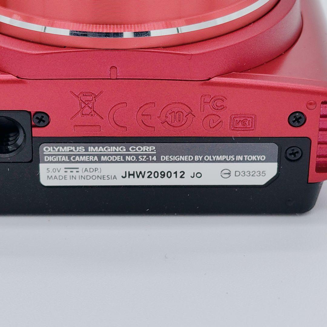 【動作確認済み】OLYMPUS SZ-14 デジタルカメラ レッド 24倍ズーム