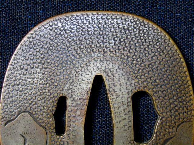 01★武具　刀装具　刀　脇差　銅鍔　肥後 甚吾　鷹の図　箱付★