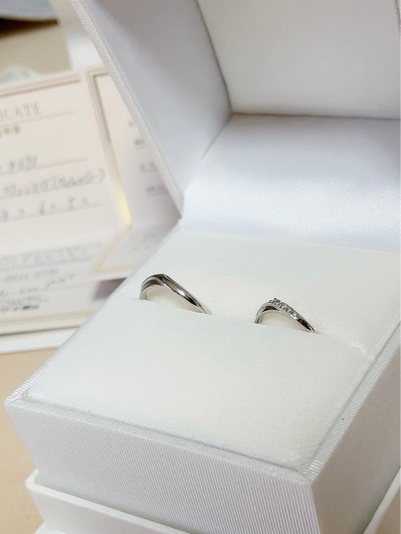 未使用★結婚指輪プラチナ900ダイヤモンド、組曲ペア