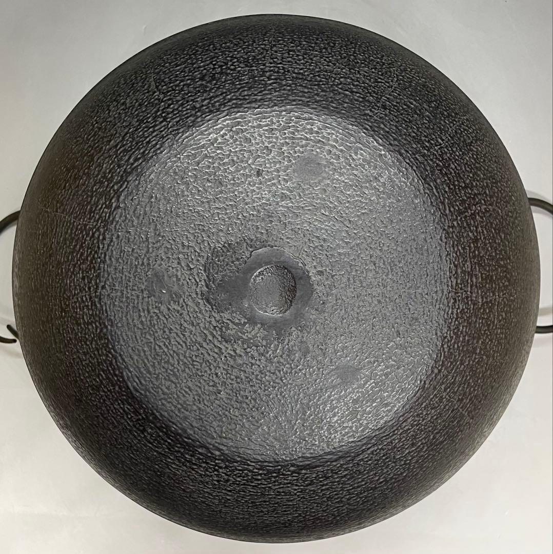 人間国宝　高橋敬典　丸霰釡　茶釜　あられ　釜釻　共箱 　T033