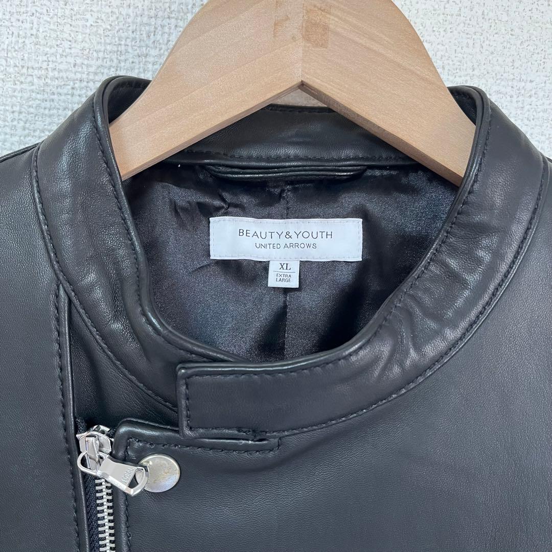 ビューティー&ユース シープセミダブルライダースジャケットXL