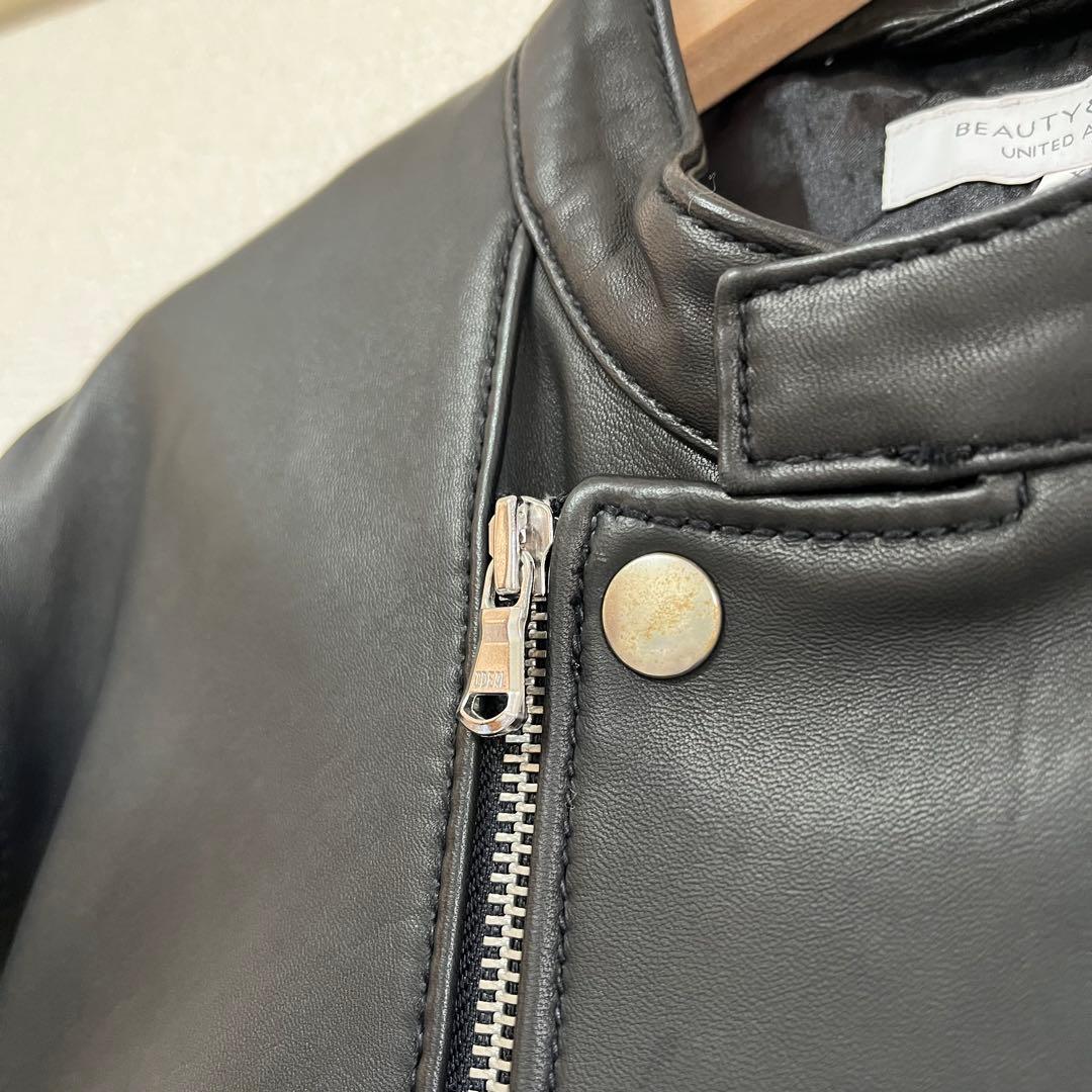 ビューティー&ユース シープセミダブルライダースジャケットXL