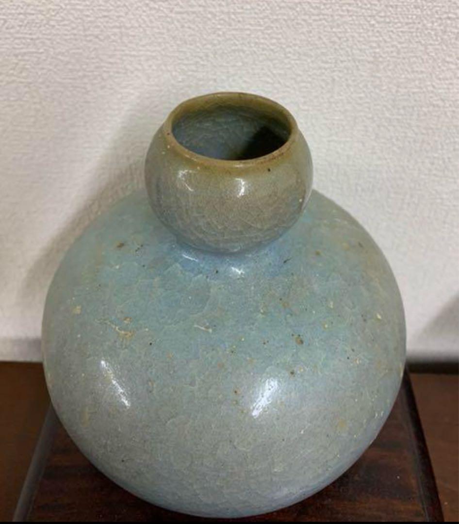 【希少品】中国古美術　宋時代　鈞窯澱青釉瓢箪花瓶Y02