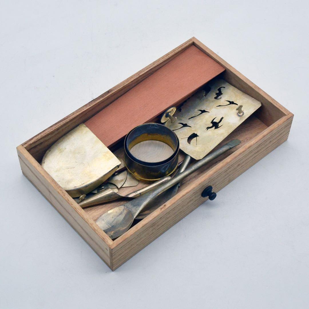 大正〜昭和初期　盆石道具　盆景　盆栽　砂箪笥　レトロ