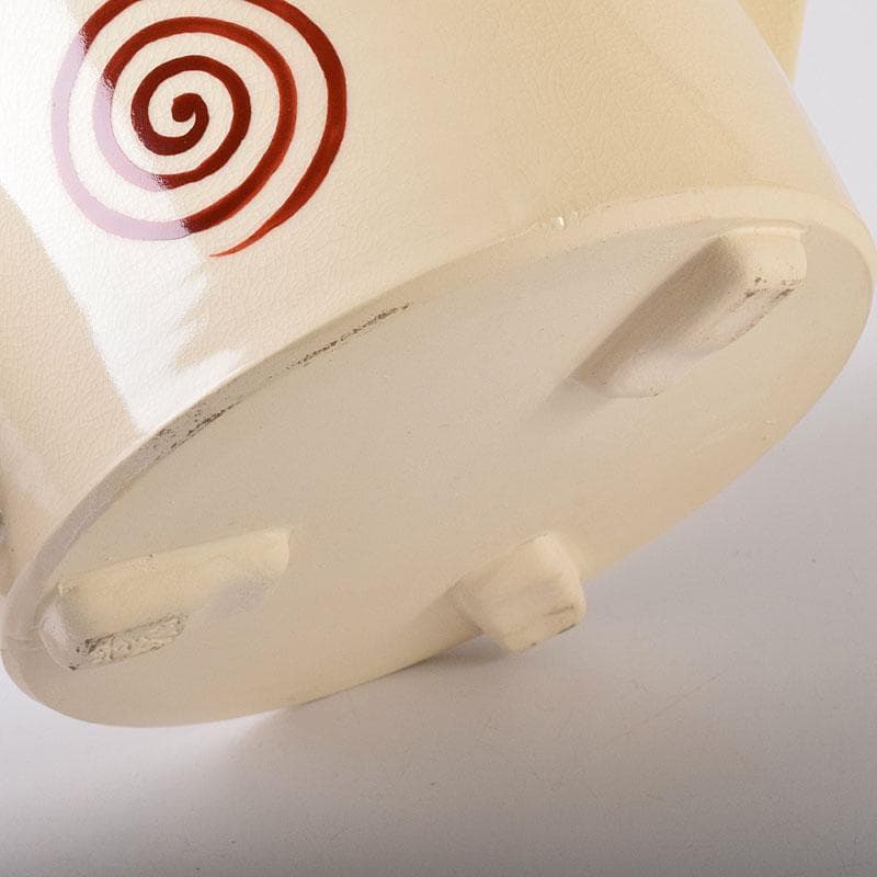 茶道具　京焼　清水焼　橋本城岳造　仁清写　色絵渦巻文　水次　共箱　N7586C