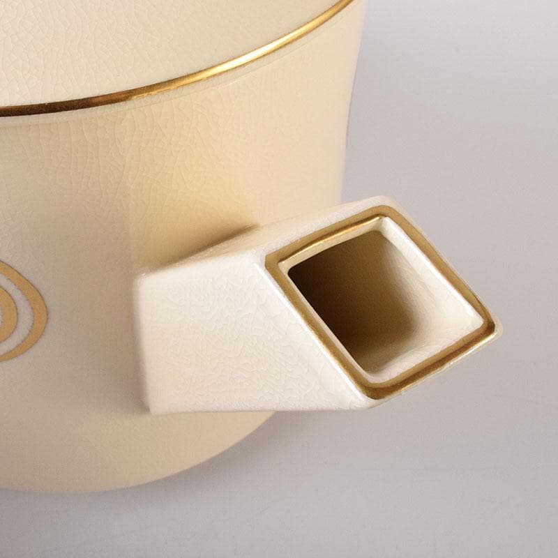 茶道具　京焼　清水焼　橋本城岳造　仁清写　色絵渦巻文　水次　共箱　N7586C