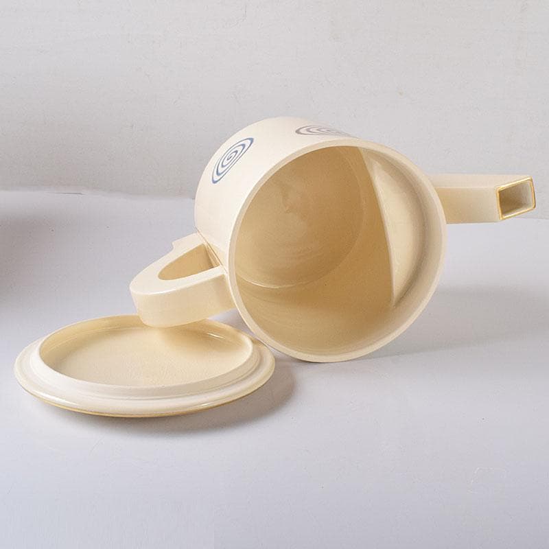 茶道具　京焼　清水焼　橋本城岳造　仁清写　色絵渦巻文　水次　共箱　N7586C