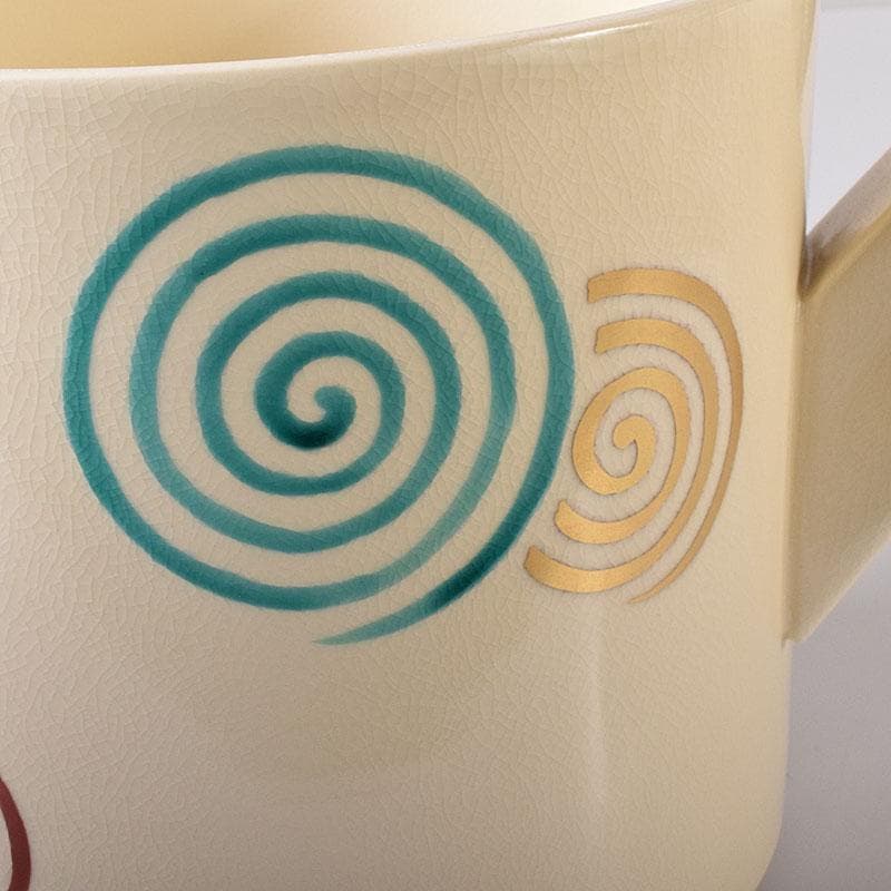 茶道具　京焼　清水焼　橋本城岳造　仁清写　色絵渦巻文　水次　共箱　N7586C