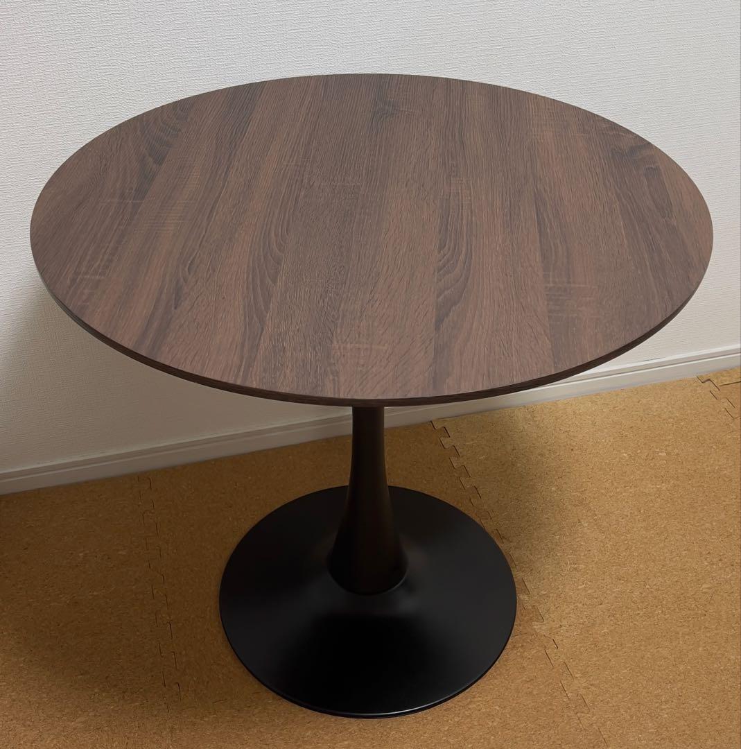 ※11/20迄【新品未使用同様美品 送料込】木目が綺麗なデザイン家具 丸テーブル