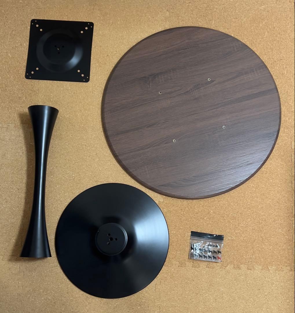 ※11/20迄【新品未使用同様美品 送料込】木目が綺麗なデザイン家具 丸テーブル