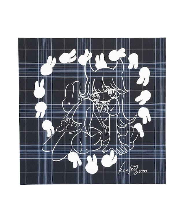 【S10号 シルクスクリーン】無題 NAVY / 田中かえ