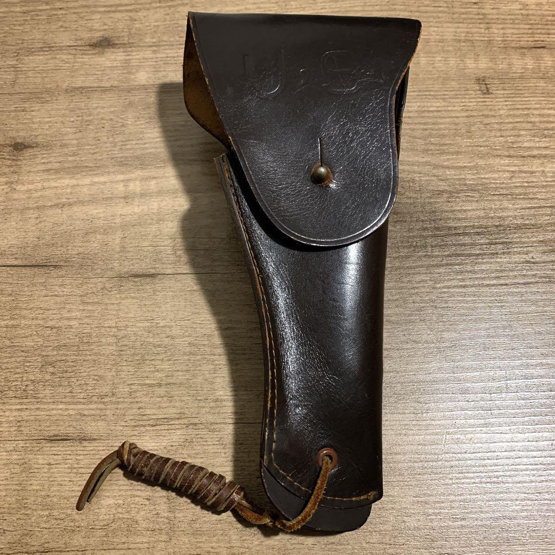 1980年代　国際産業　コクサイ　米軍 US刻印　本革　レザーホルスター　茶