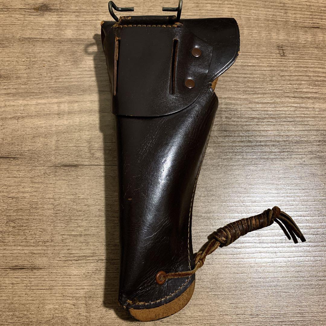 1980年代　国際産業　コクサイ　米軍 US刻印　本革　レザーホルスター　茶