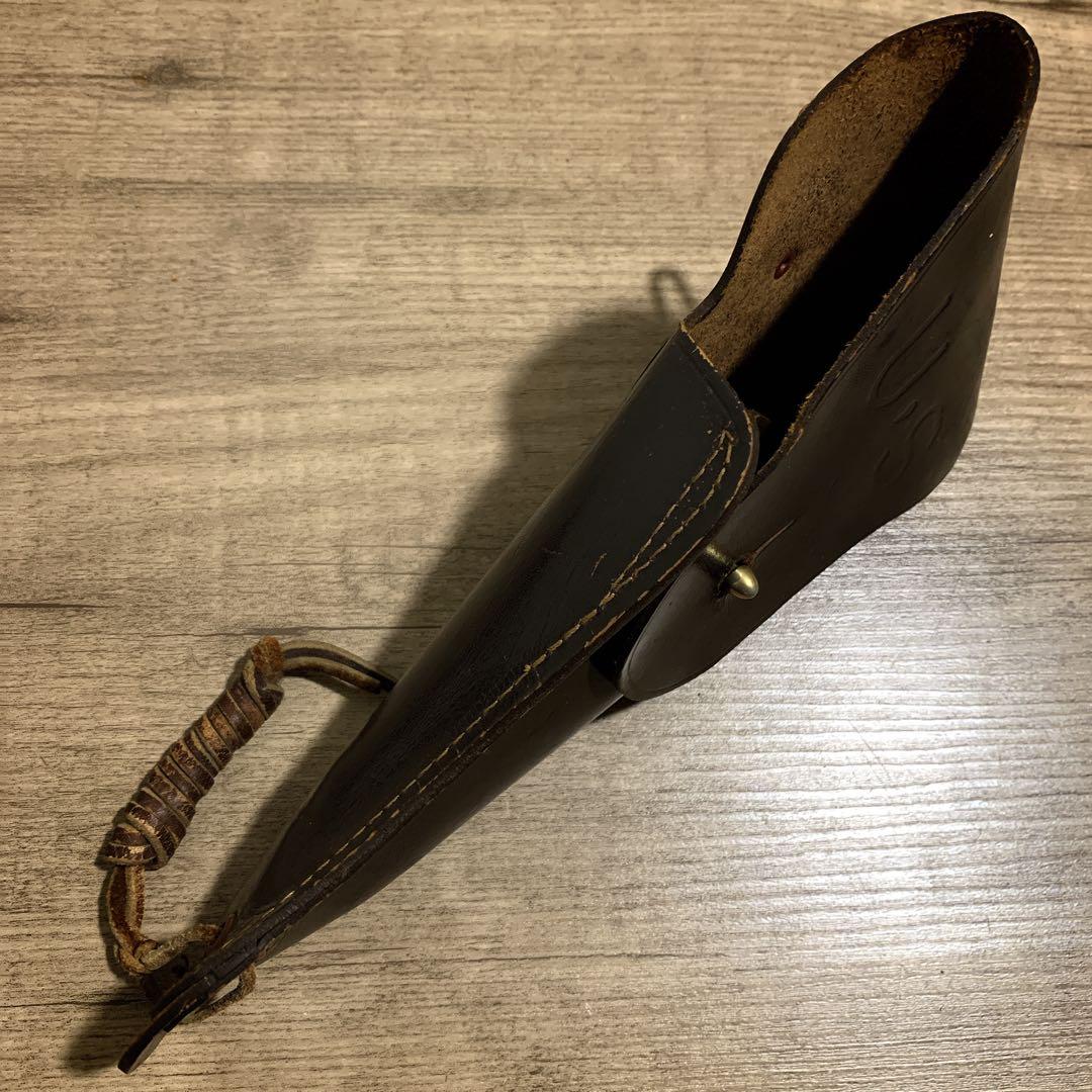 1980年代　国際産業　コクサイ　米軍 US刻印　本革　レザーホルスター　茶