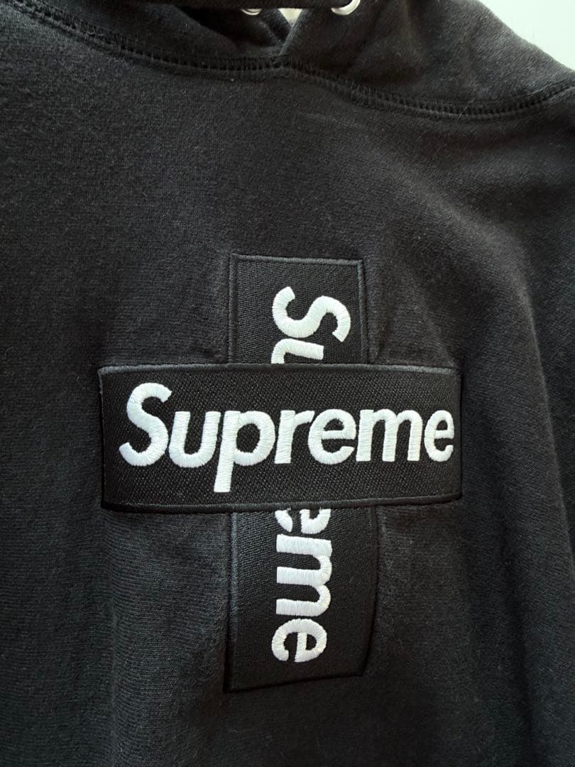 Supreme クロスボックスロゴ　パーカー Sサイズ ブラック　BOXLOGO