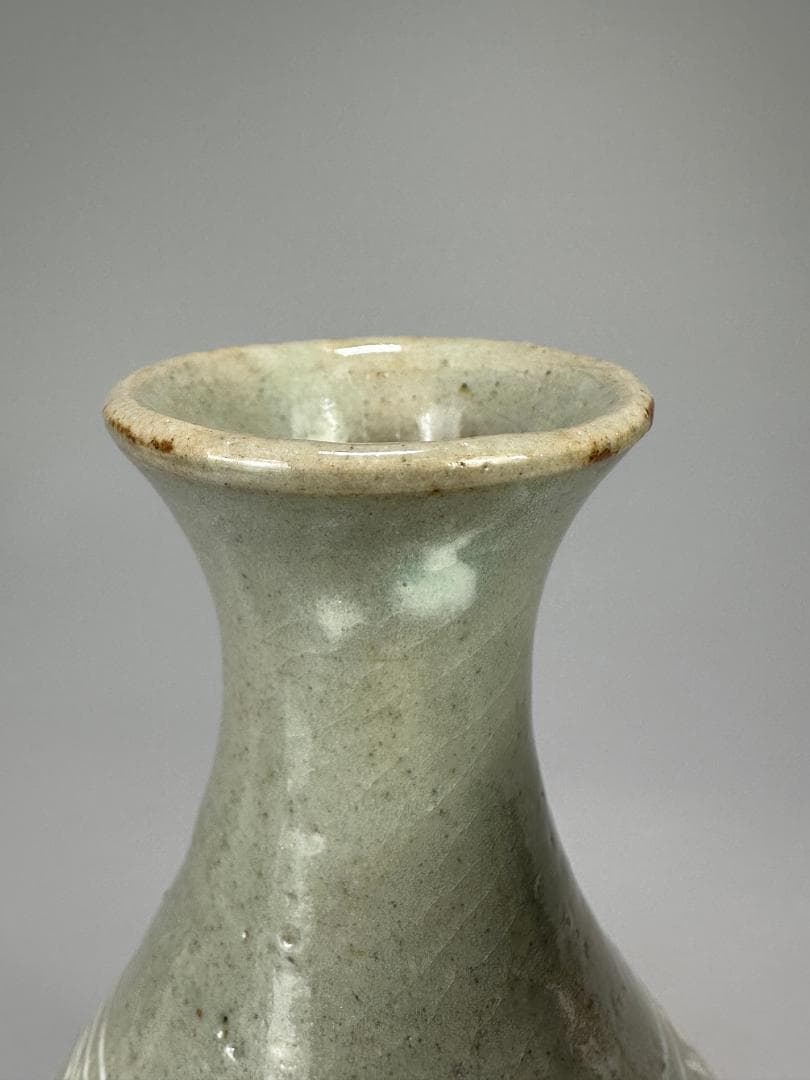 韓国美術　李朝時代　李朝　白象嵌花卉文　粉引　徳利　時代　古物　朝鮮古陶磁