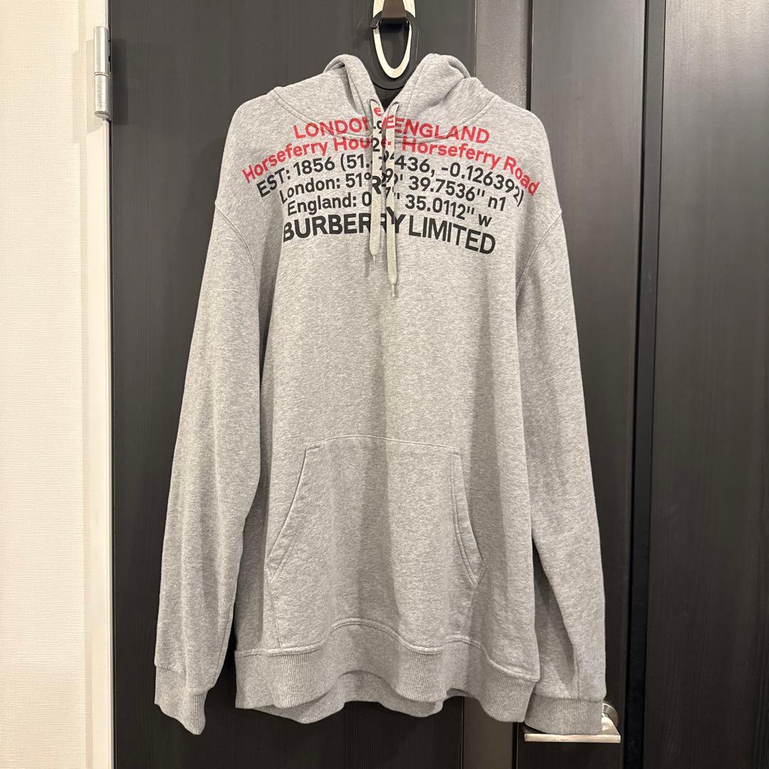 BURBERRY グレー パーカー ロゴ入り