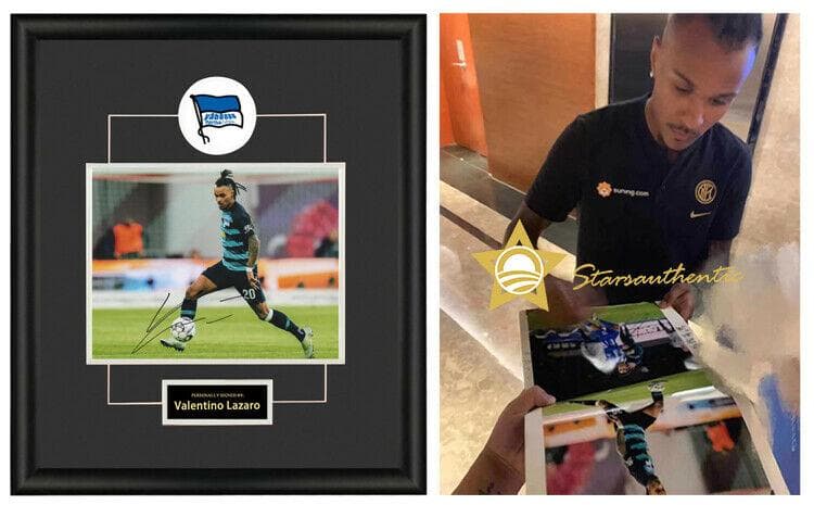 直筆サイン入り写真 ヴァレンティーノ・ラザロ ヘルタ・ベルリン SA鑑定済