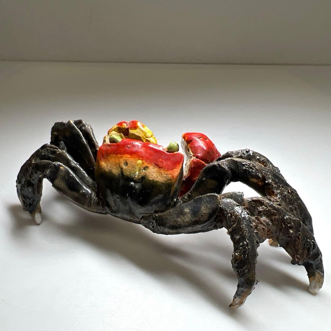 水月焼　カニ置物　幅約13㎝　東Y7-0507⭐︎2Fタカサ