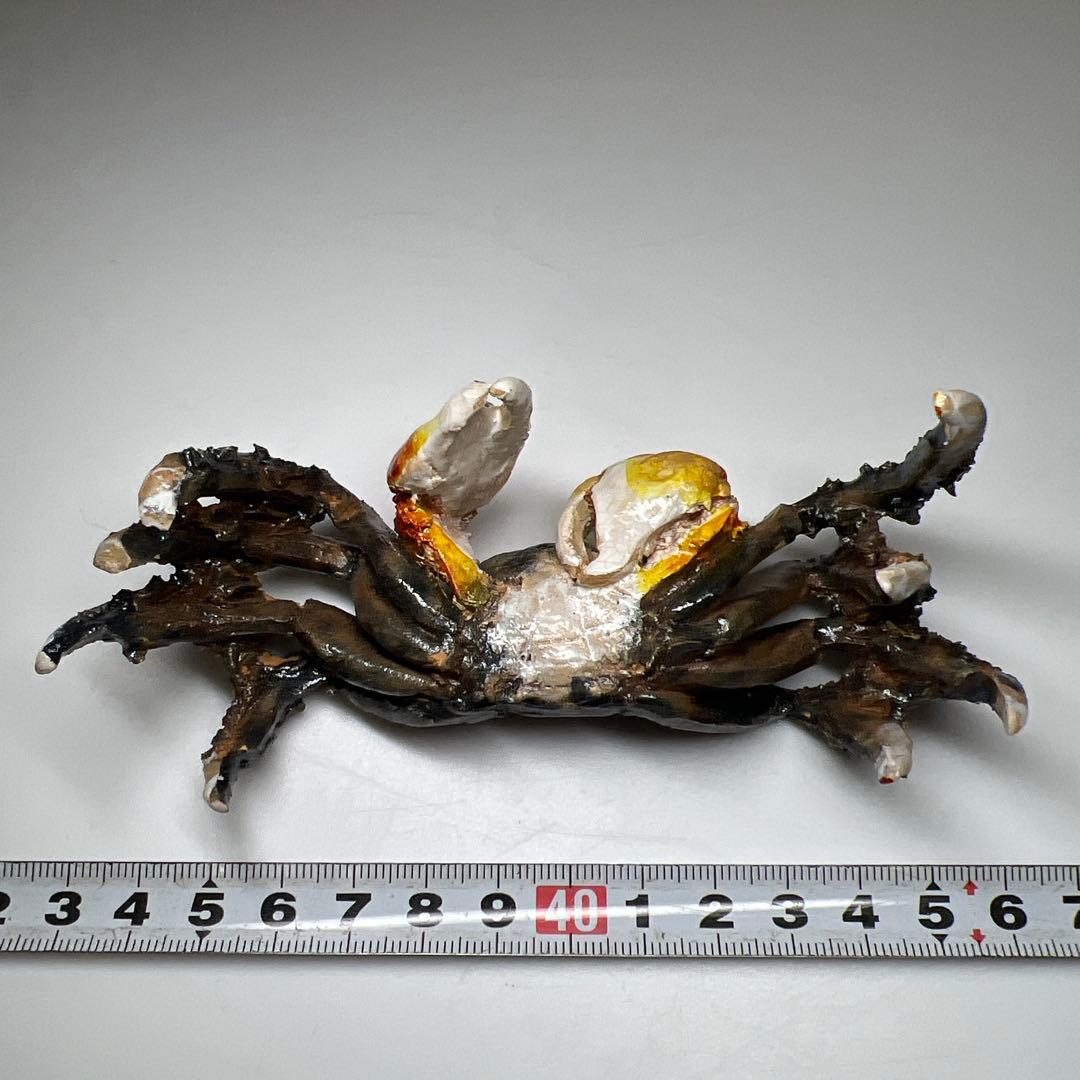水月焼　カニ置物　幅約13㎝　東Y7-0507⭐︎2Fタカサ
