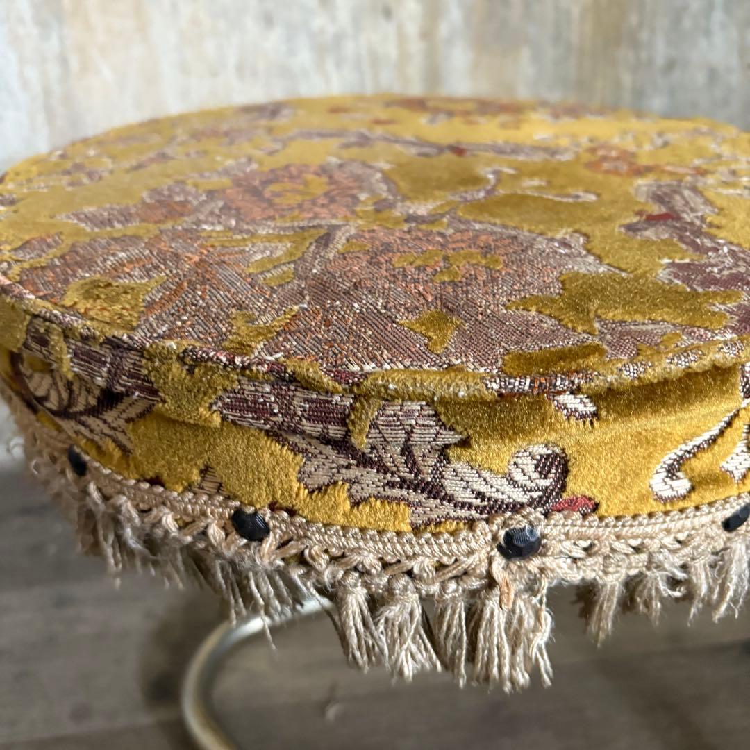 光洋　ヴィンテージ　フリンジ付　回転スツール