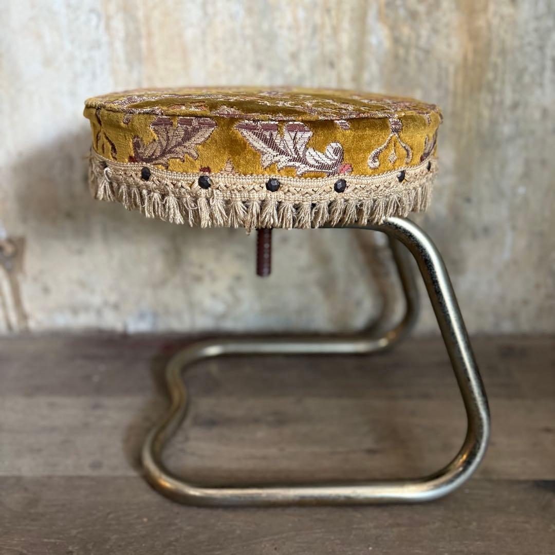 光洋　ヴィンテージ　フリンジ付　回転スツール