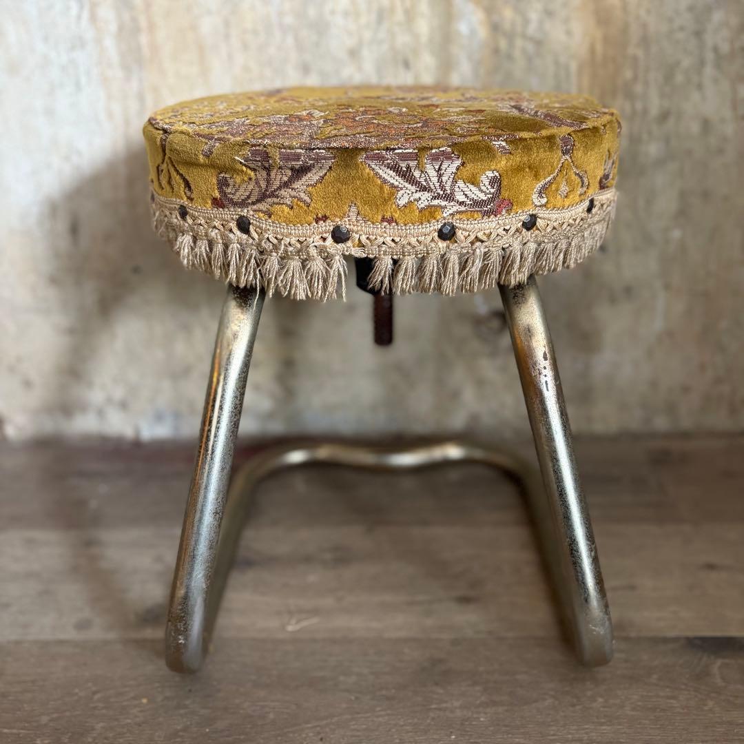 光洋　ヴィンテージ　フリンジ付　回転スツール