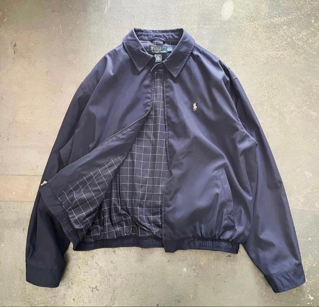 【美品】Polo by Ralph Lauren ネイビー スイングトップXL