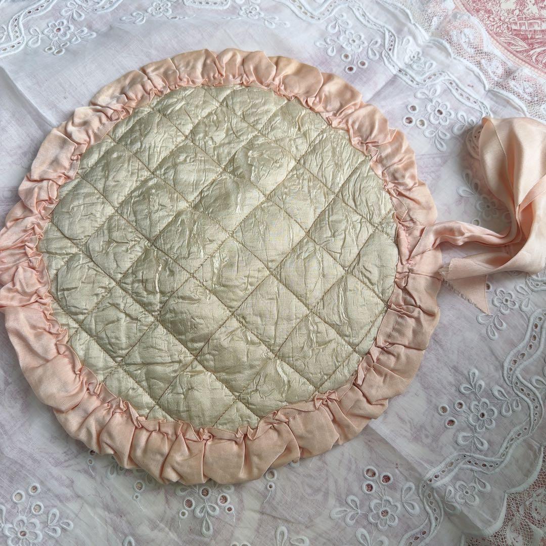 セール　フランスアンティーク　ぼかし織　ランジェリーケース　ハンキーケース