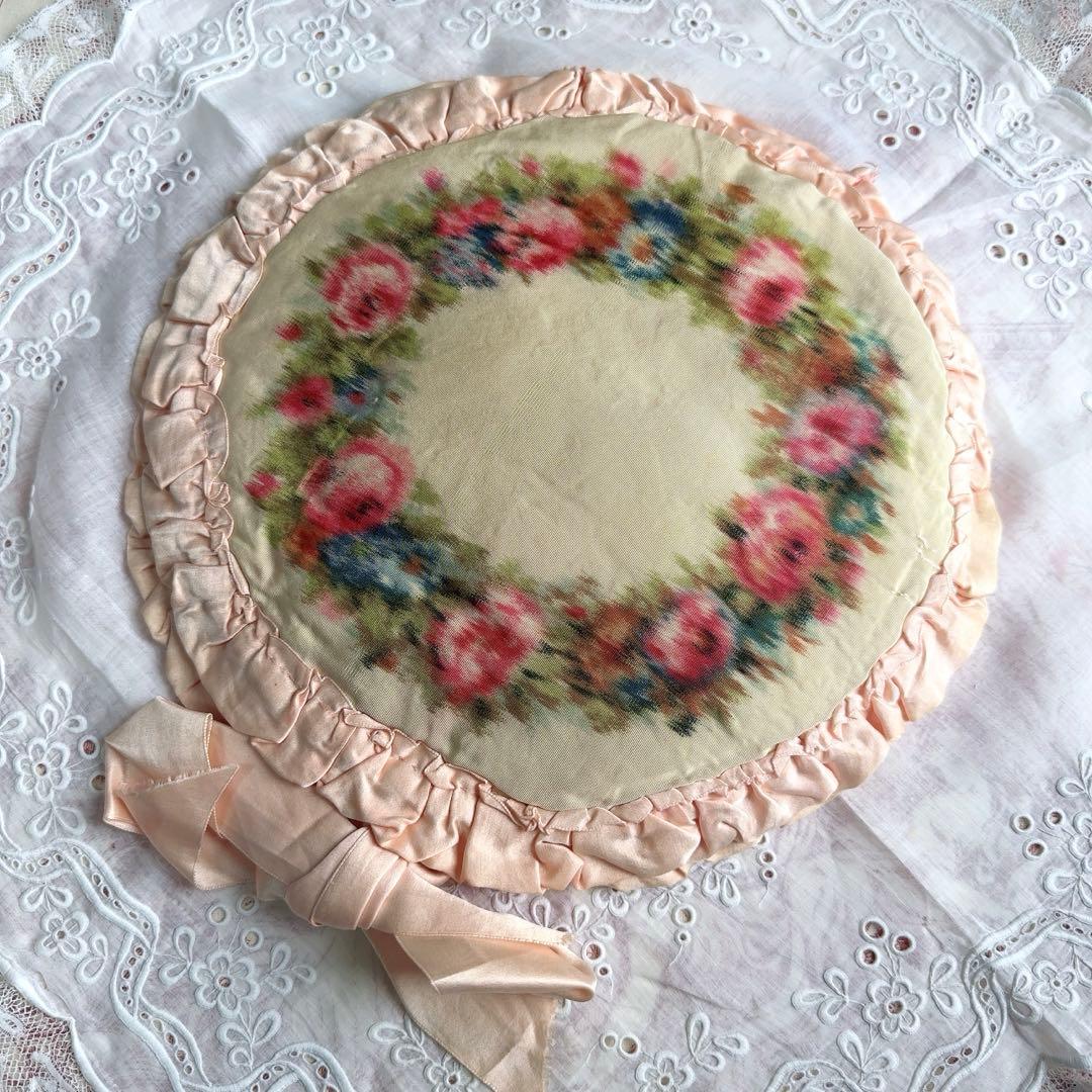 セール　フランスアンティーク　ぼかし織　ランジェリーケース　ハンキーケース