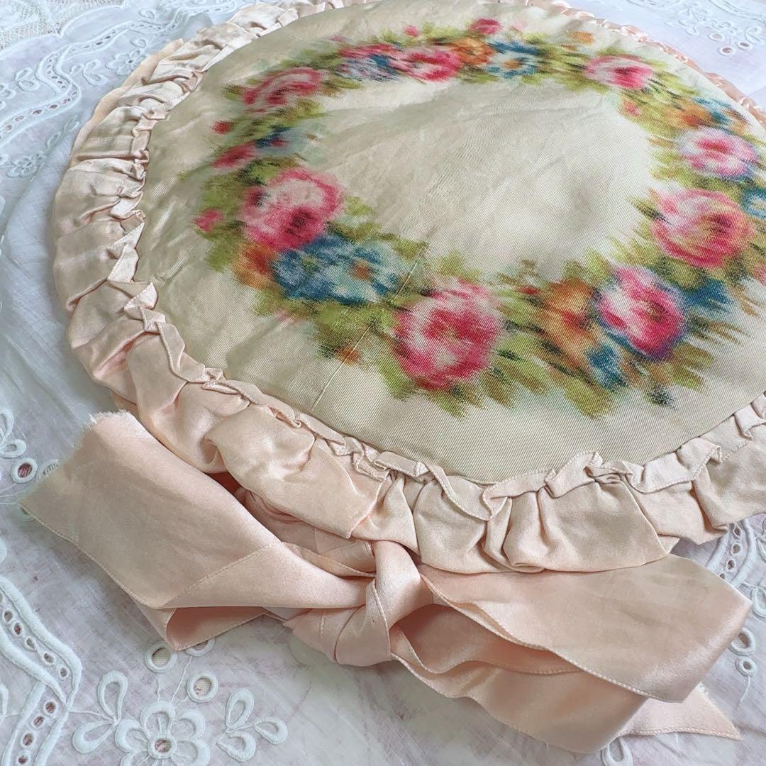 セール　フランスアンティーク　ぼかし織　ランジェリーケース　ハンキーケース